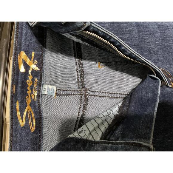 Seven7 high rise slim straight plus size 14 blue jeans - Picture 5 of 10